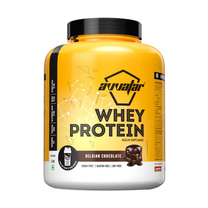 Avvatar Whey Protein Powder 2 Kg – 100% Whey Protein with BCAA for Muscle Growth & Recovery