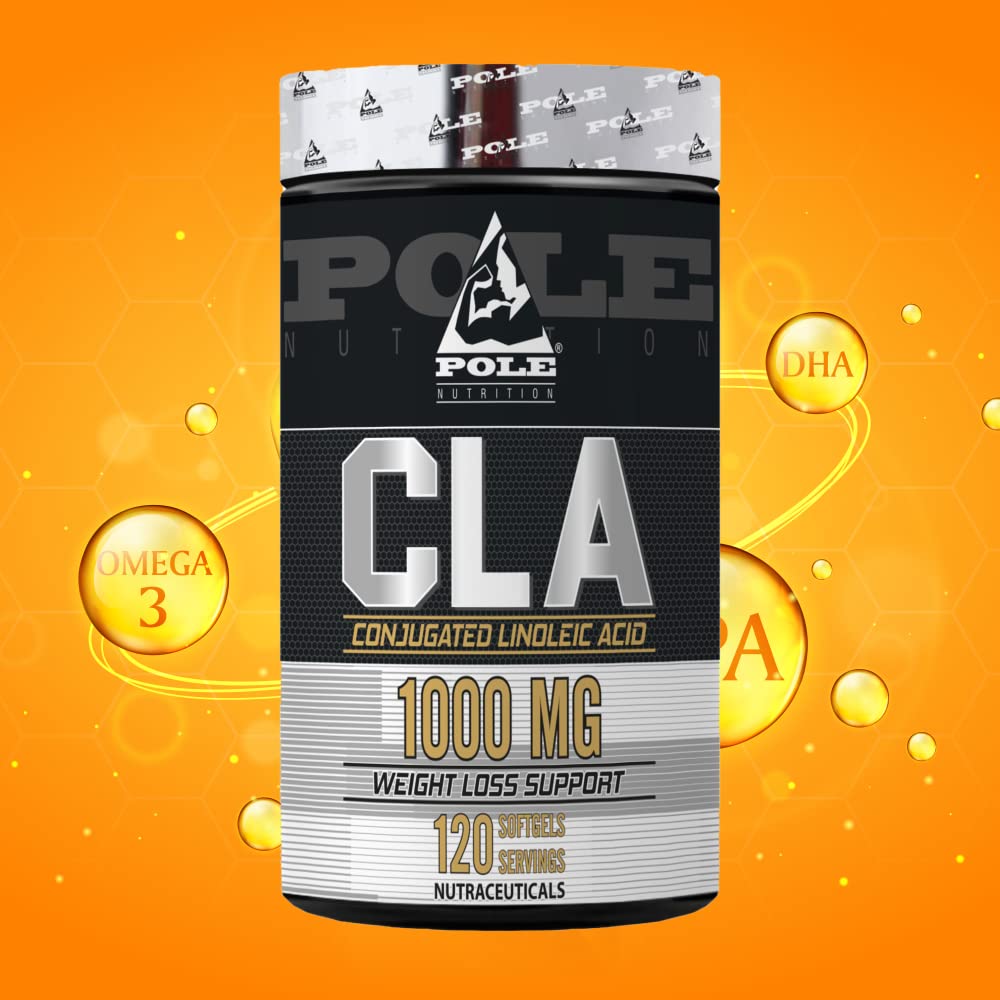 Pole Nutrition CLA 1000mg – Conjugated Linoleic Acid Softgels for Weight Loss, Fat Burner & Fitness Support (120 Softgels)