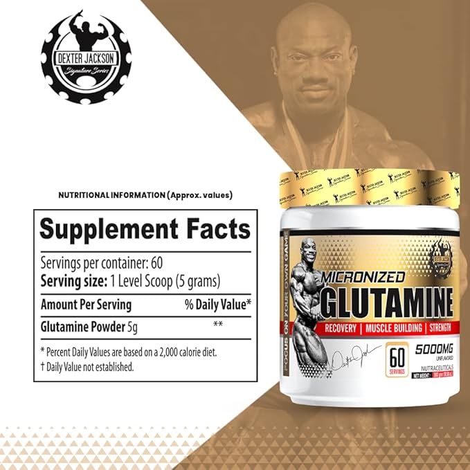 Dexter Jackson Micronized Glutamine 5000mg Powder 300g