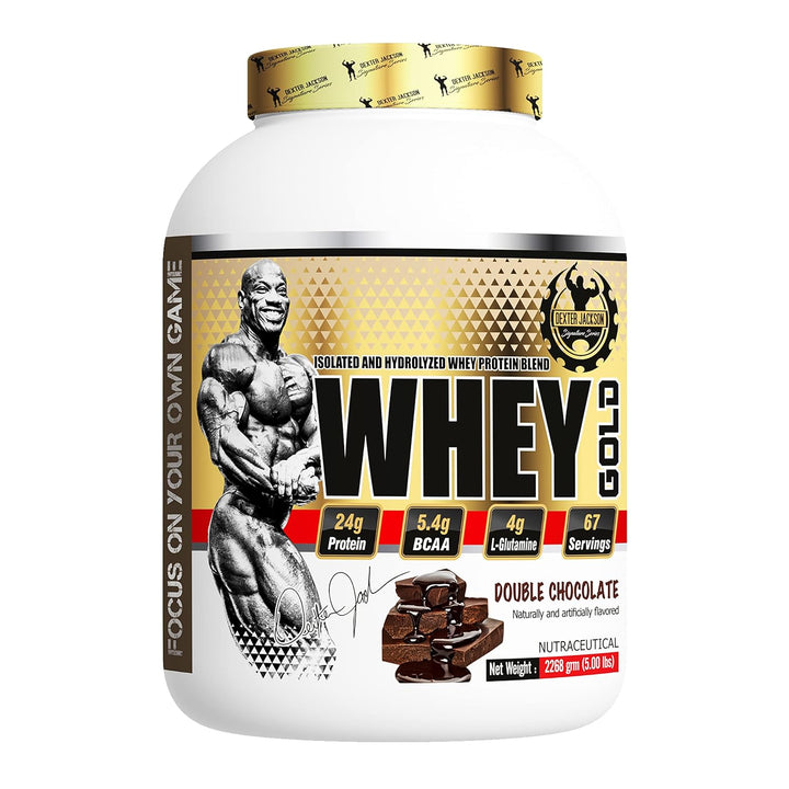 Dexter Jackson Signature Series Whey Gold 5 Lbs – Double Chocolate Whey Isolate & Hydrolyzed Protein Blend for Muscle Growth & Recovery