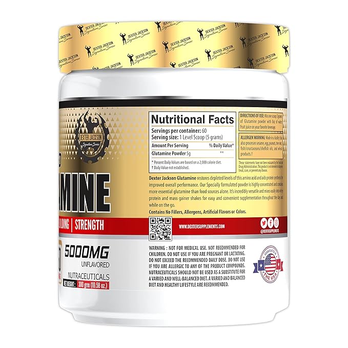 Dexter Jackson Micronized Glutamine 5000mg Powder 300g