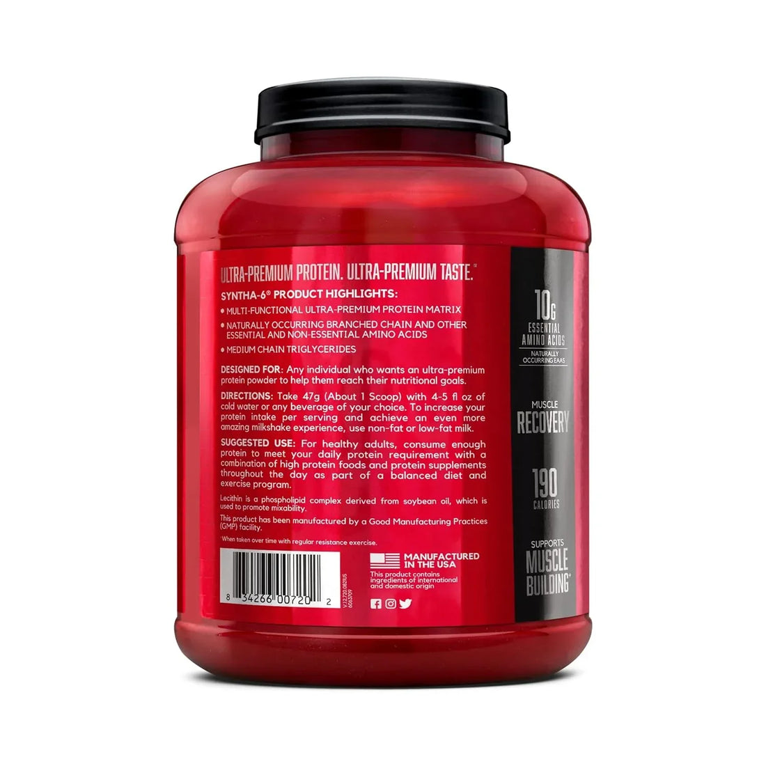 BSN Syntha-6 Protein Powder 5 Lbs (2.27 Kg) – Multi-Source Protein for Muscle Growth & Recovery