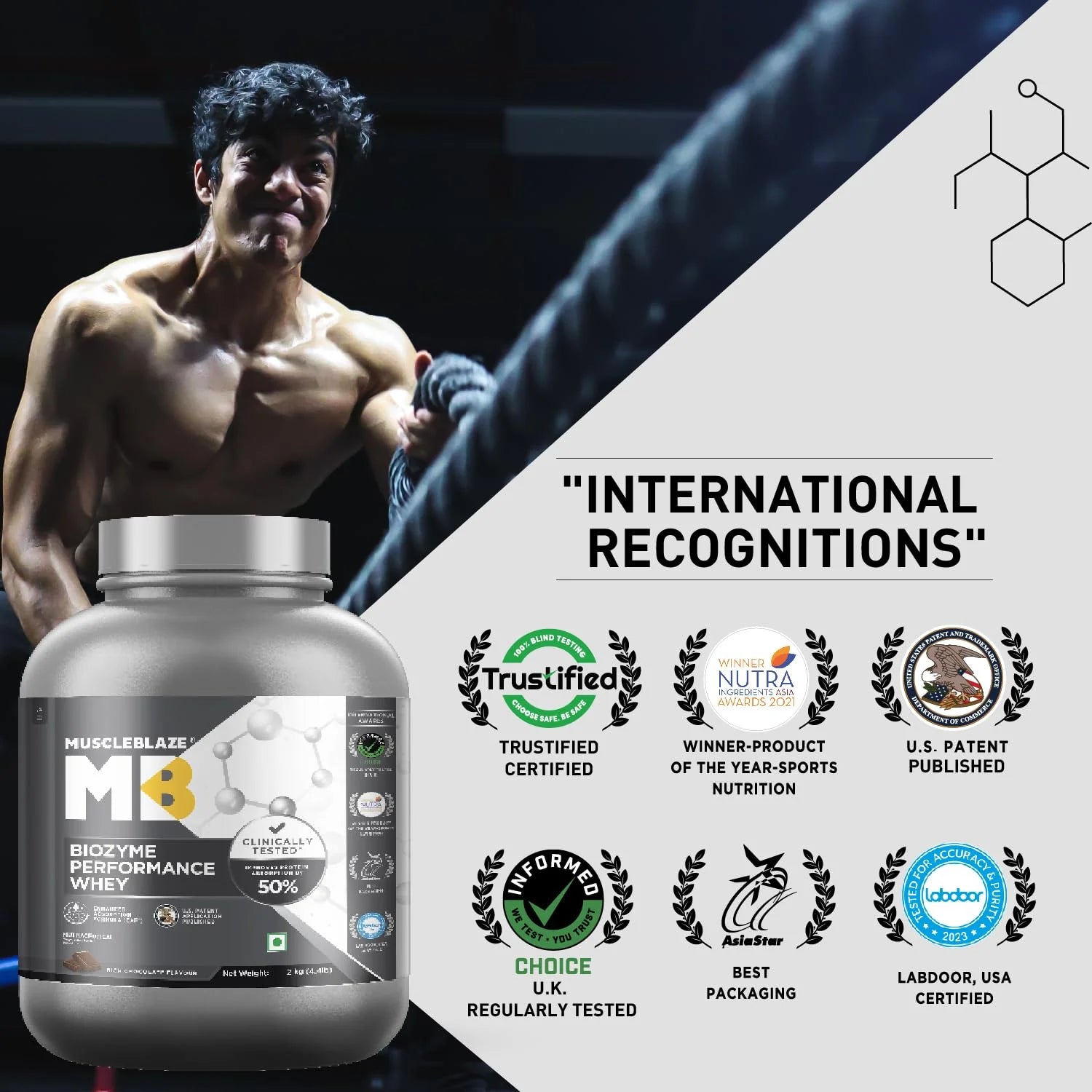 MuscleBlaze Biozyme Performance Whey Protein 2 Kg (4.4 lbs) – Fast Absorbing Whey for Muscle Growth & Recovery