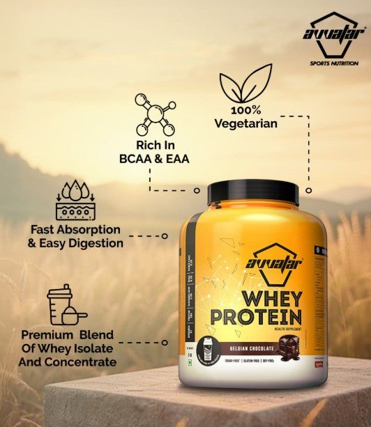 Avvatar Whey Protein 1 Kg – Premium Protein Powder (Malai Kulfi Flavour) for Muscle Growth, Recovery & Strength (Copy)