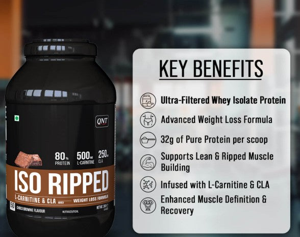 ISO RIPPED Whey Isolate Protein 2 Kg – Choco Brownie Flavour for Lean Muscle Growth & Recovery