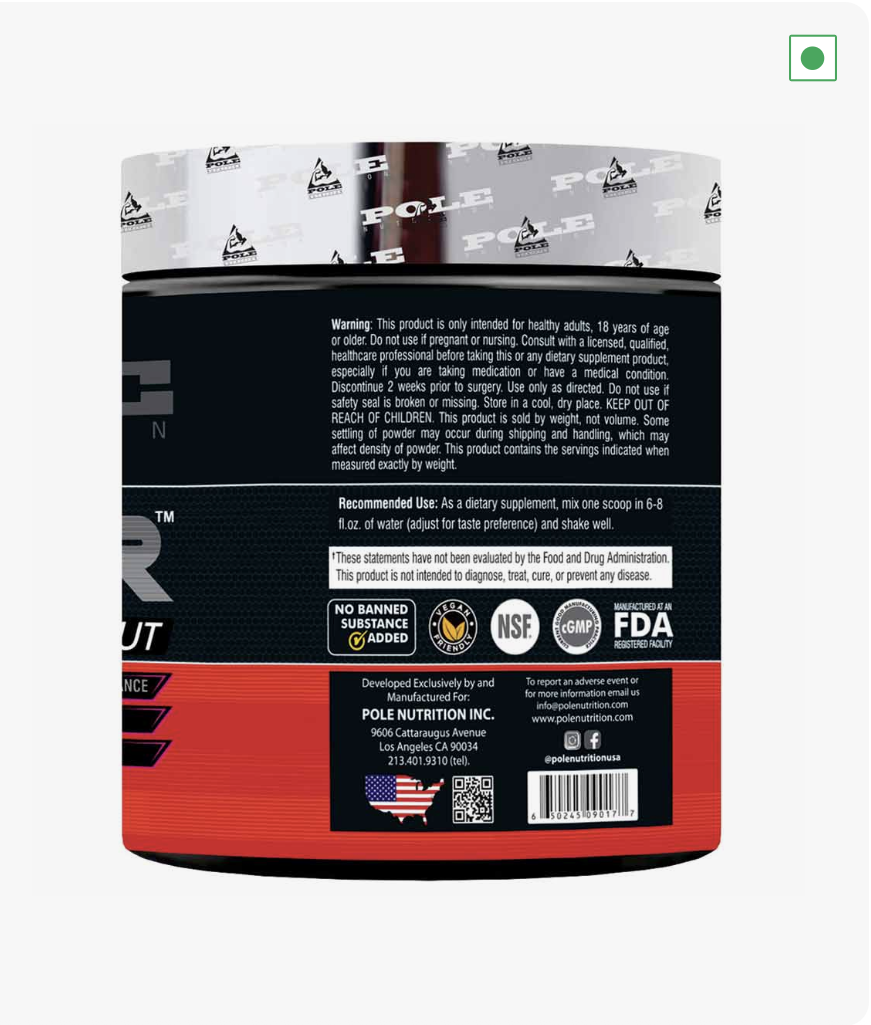 Pole Nutrition Teazer Pre Workout – 270g (Watermelon Flavor)