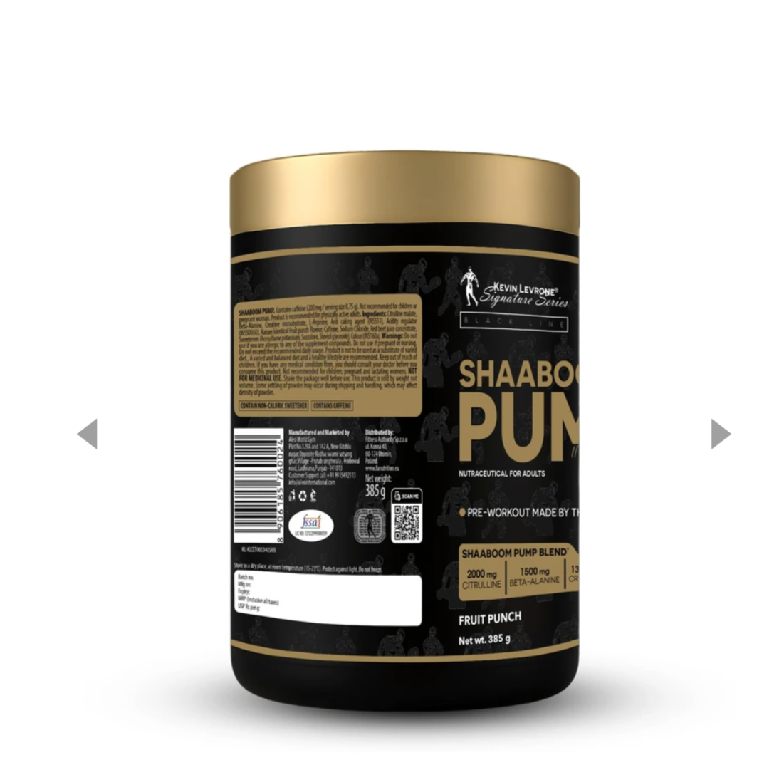 Kevin Levrone Shaaboom Pump Pre-Workout – 385g (Fruit Punch) | Extreme Muscle Pump & Energy