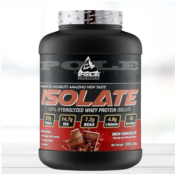 Pole Nutrition Isolate 100% Hydrolyzed Whey Protein Powder – 5 lbs | Rich Chocolate