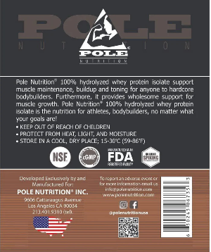 Pole Nutrition Isolate 100% Hydrolyzed Whey Protein Powder – 5 lbs | Rich Chocolate