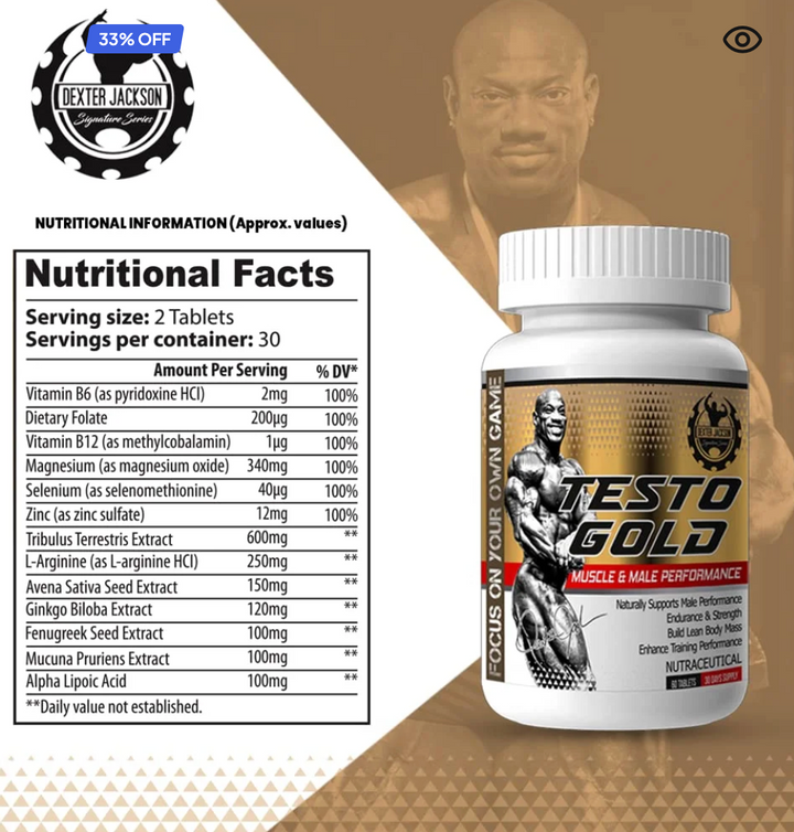 Dexter Jackson Testo Gold – Advanced Testosterone Support Formula