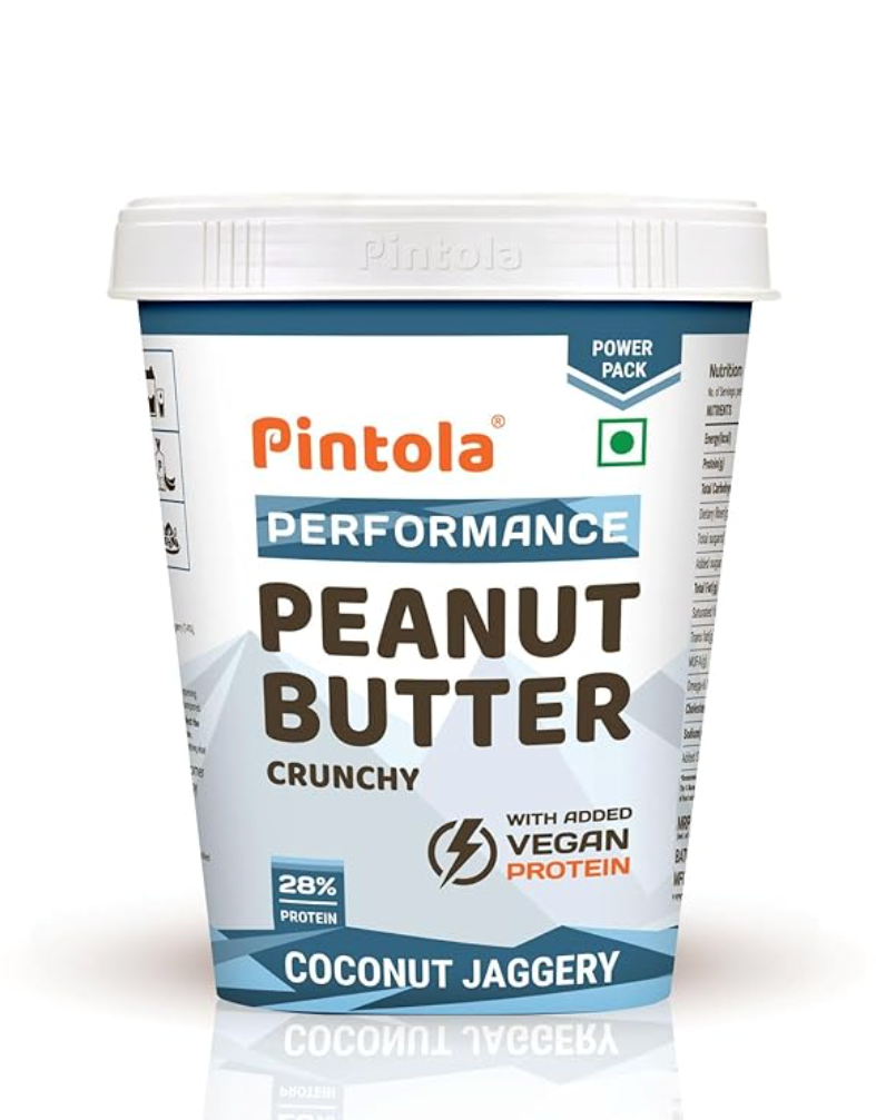 Pintola Coconut Jaggery Performance Series Peanut Butter (Crunchy) – 1kg | 28% Vegan Protein