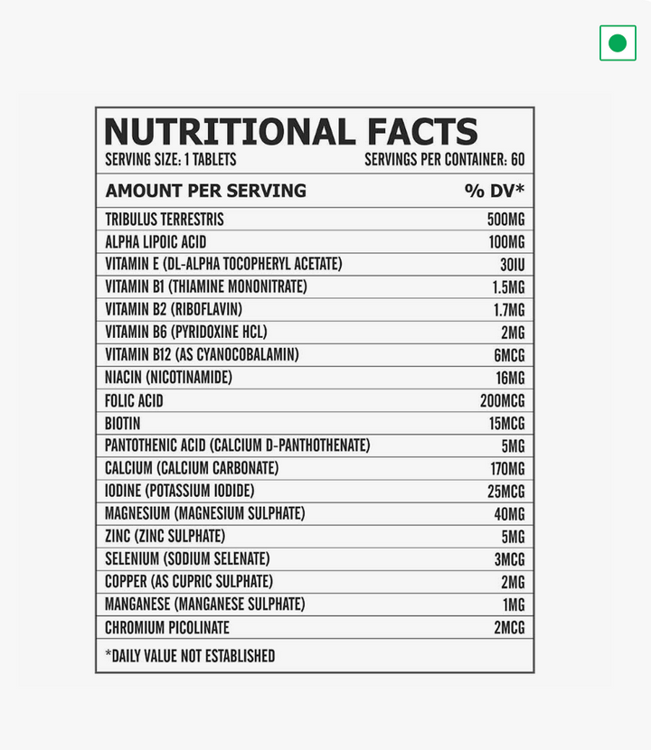 Pole Nutrition Testro Gold – Advanced Testosterone Support Tablets (60 Tablets)