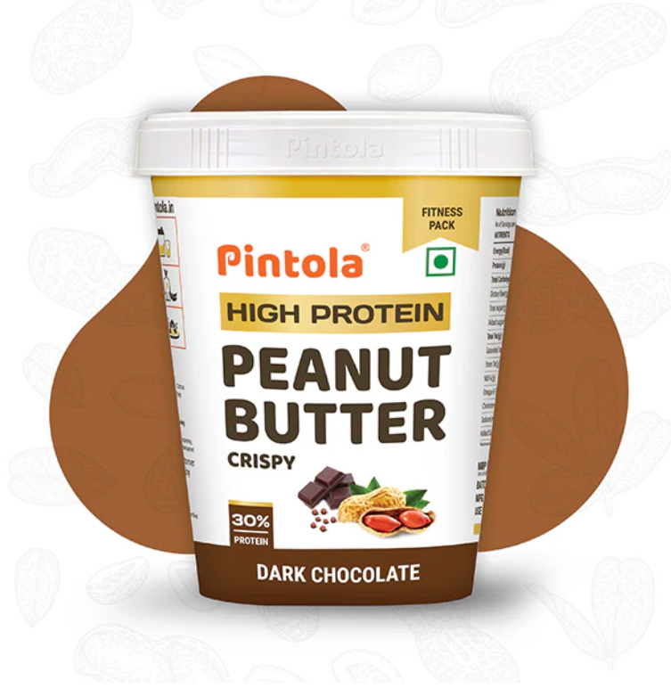 Pintola Performance Series Dark Chocolate Peanut Butter (Crunchy) – 1kg | 26% Protein | Vegan High Protein & Fiber