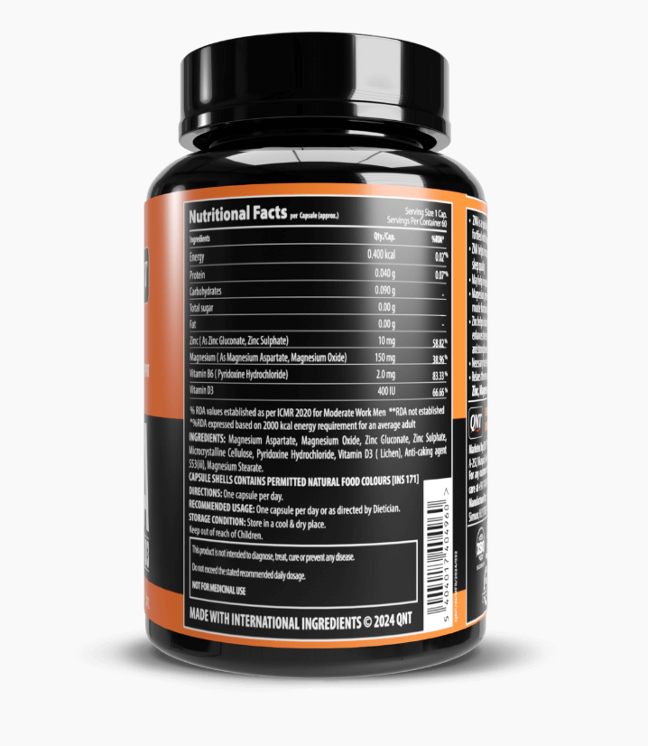 ZMA (ZINC MAGNESIUM ASPARTATE) VIT B6 WITH D3 | 60 CAPS