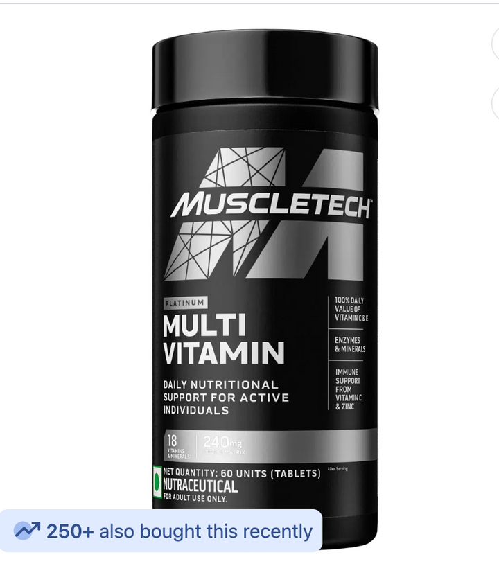 MuscleTech Platinum Multivitamin – Advanced Daily Multivitamin for Men | Essential Vitamins & Minerals | Unflavoured | 60 Tablets