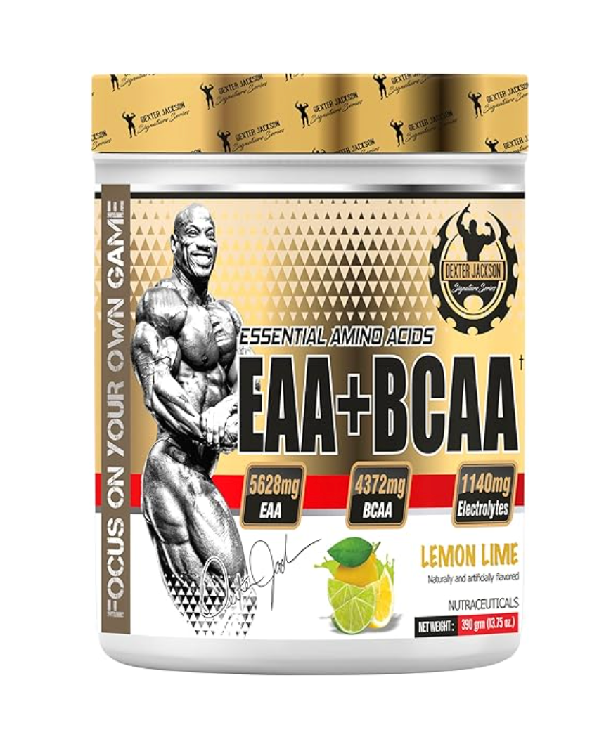 Dexter Jackson EAA + BCAA – Essential Amino Acid & BCAA Formula | Muscle Recovery & Hydration Support | Lemon Lime Flavor