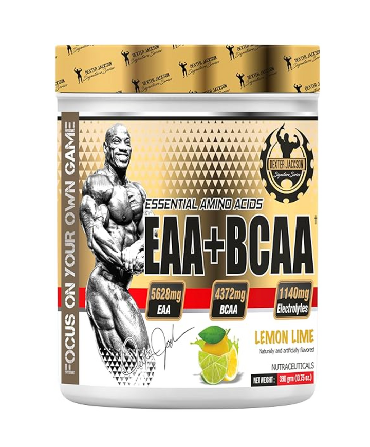 Dexter Jackson EAA + BCAA – Essential Amino Acid & BCAA Formula | Muscle Recovery & Hydration Support | Lemon Lime Flavor