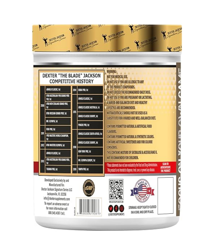 Dexter Jackson EAA + BCAA – Essential Amino Acid & BCAA Formula | Muscle Recovery & Hydration Support | Lemon Lime Flavor