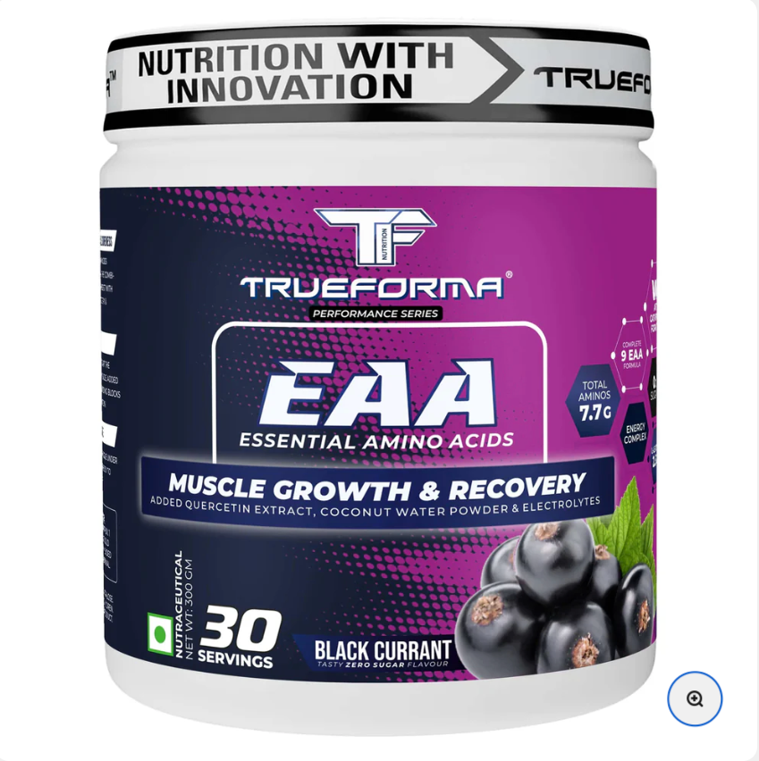 Trueforma EAA – Essential Amino Acids for Muscle Recovery & Endurance | Pineapple, Green Mango, Black Currant | ₹1250