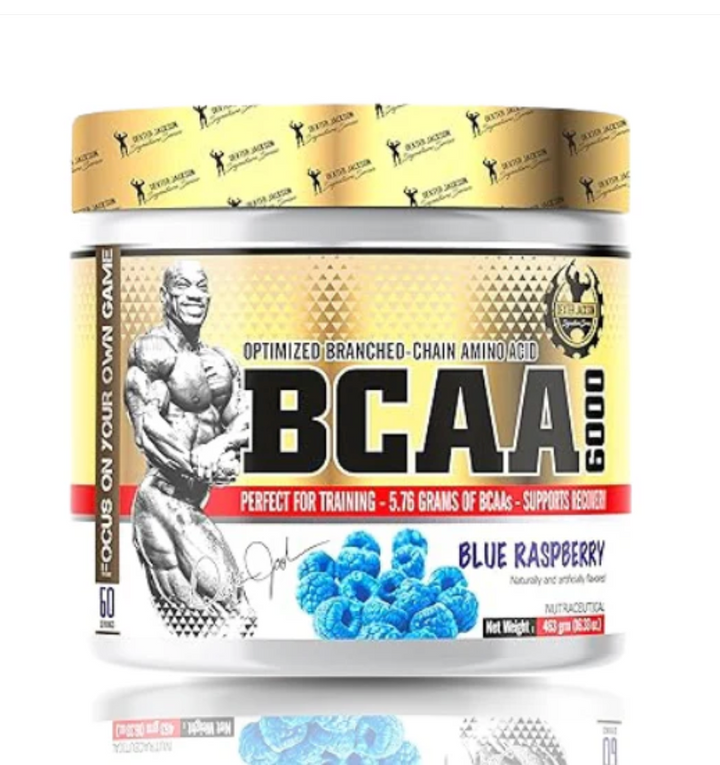 Dexter Jackson BCAA 6000 – 6g BCAAs for Muscle Recovery & Endurance | 60 Servings (463g) | Blue Raspberry