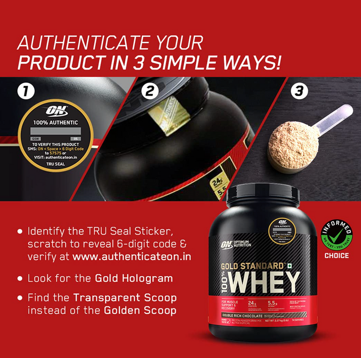 Optimum Nutrition Gold Standard 100% Whey Protein – 2.27kg | 24g Protein & 5.5g BCAAs