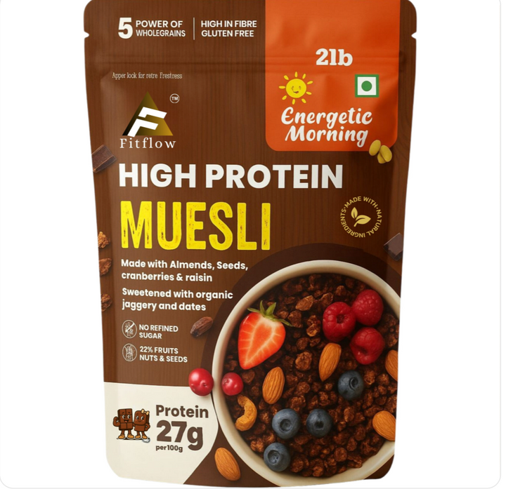 Fitflow High Protein Muesli – 27g Protein | Healthy Breakfast & Fitness Fuel