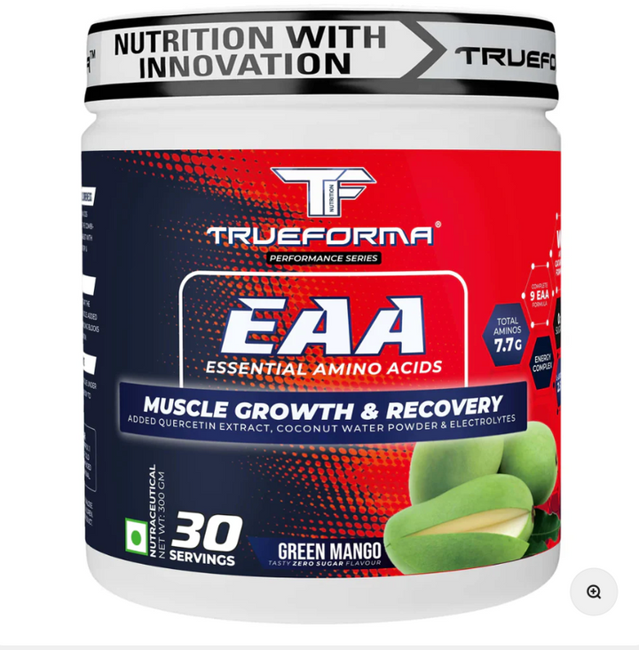 Trueforma EAA – Essential Amino Acids for Muscle Recovery & Endurance | Pineapple, Green Mango, Black Currant | ₹1250