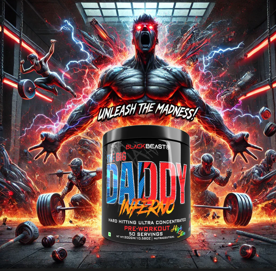 Black Beast Big Daddy Inferno Pre-Workout | Citrulline Malate & Beta Alanine | 450g