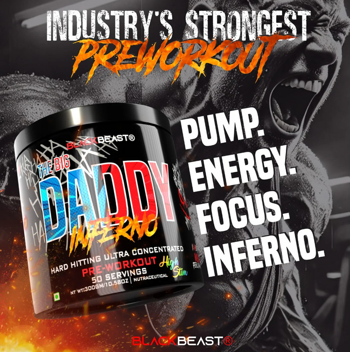 Black Beast Big Daddy Inferno Pre-Workout | Citrulline Malate & Beta Alanine | 450g
