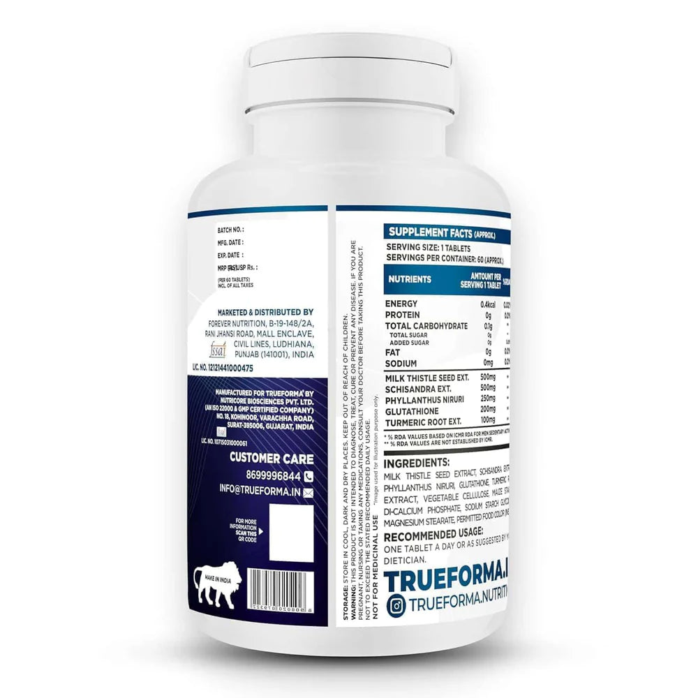 Trueforma® Liver Pro 1500 – Natural Liver Support & Detox Formula (30 Tablets)