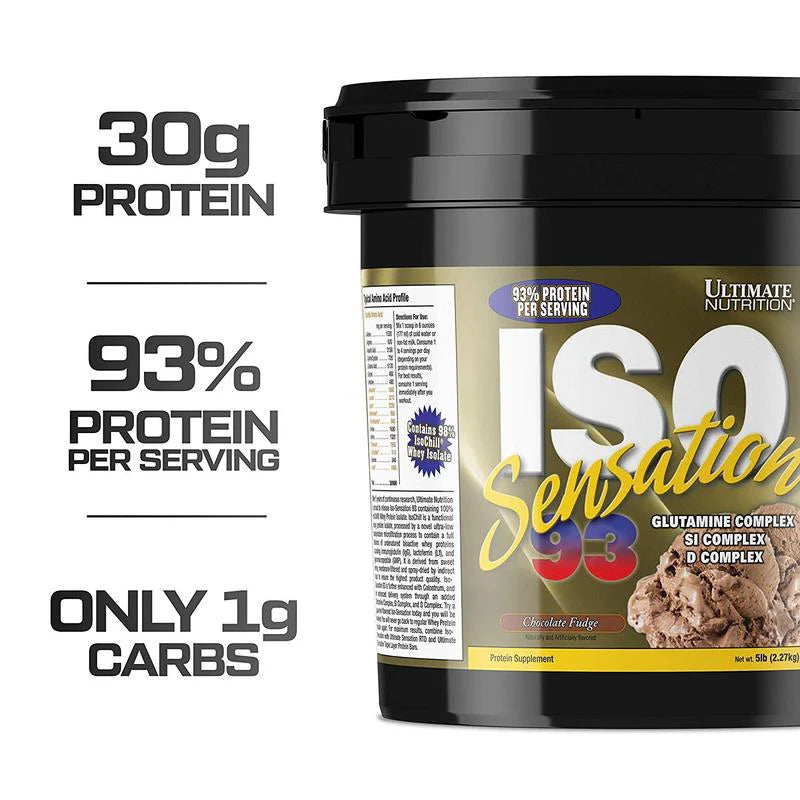 Ultimate Nutrition ISO Sensation 93 – 5 Lbs Whey Protein Isolate for Lean Muscle Growth & Recovery