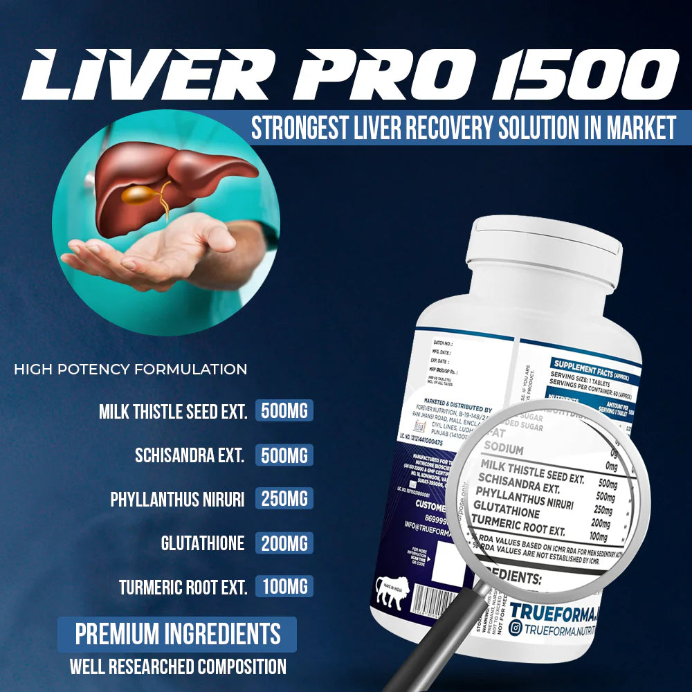 Trueforma® Liver Pro 1500 – Natural Liver Support & Detox Formula (30 Tablets)