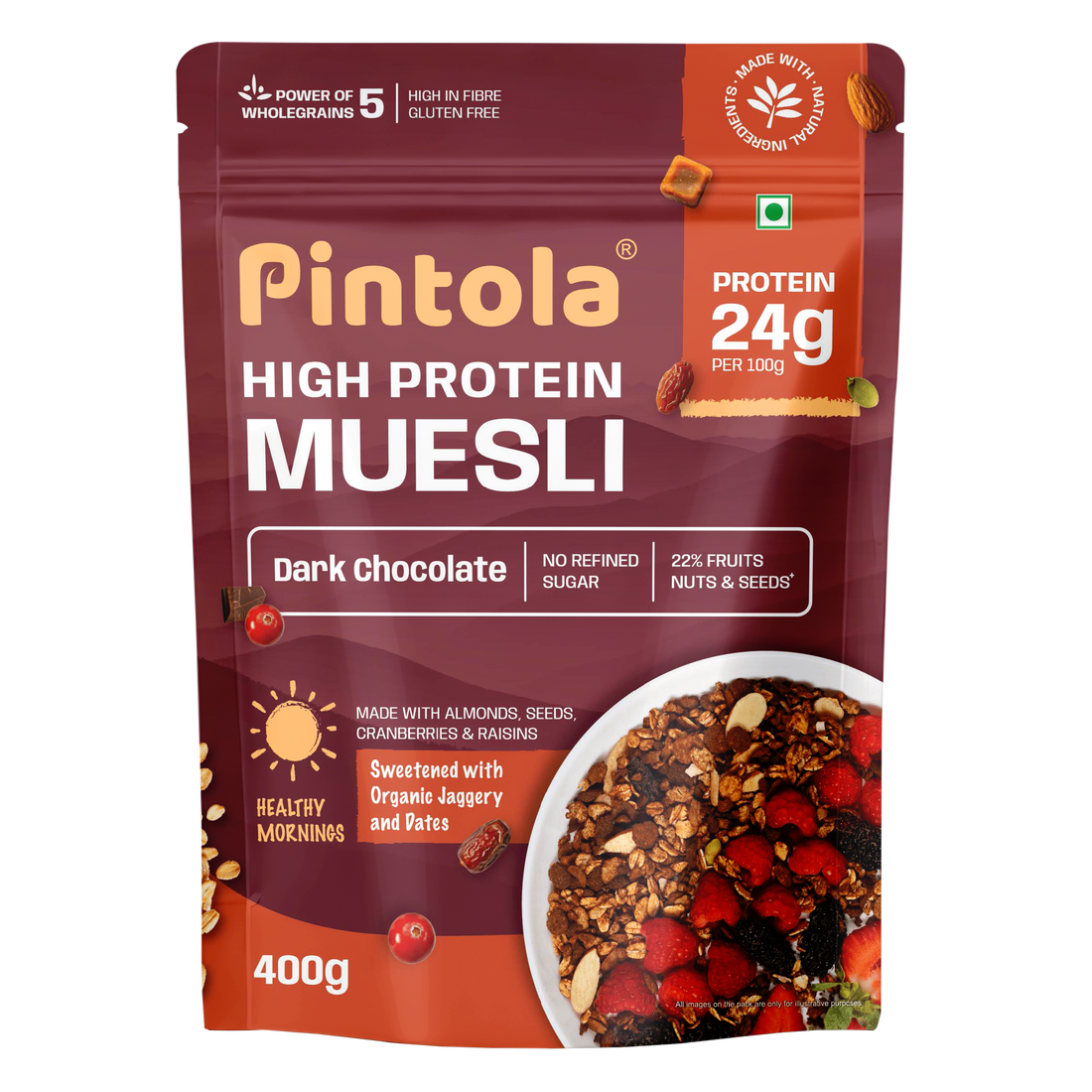 Pintola High Protein Muesli Dark Chocolate & Cranberry