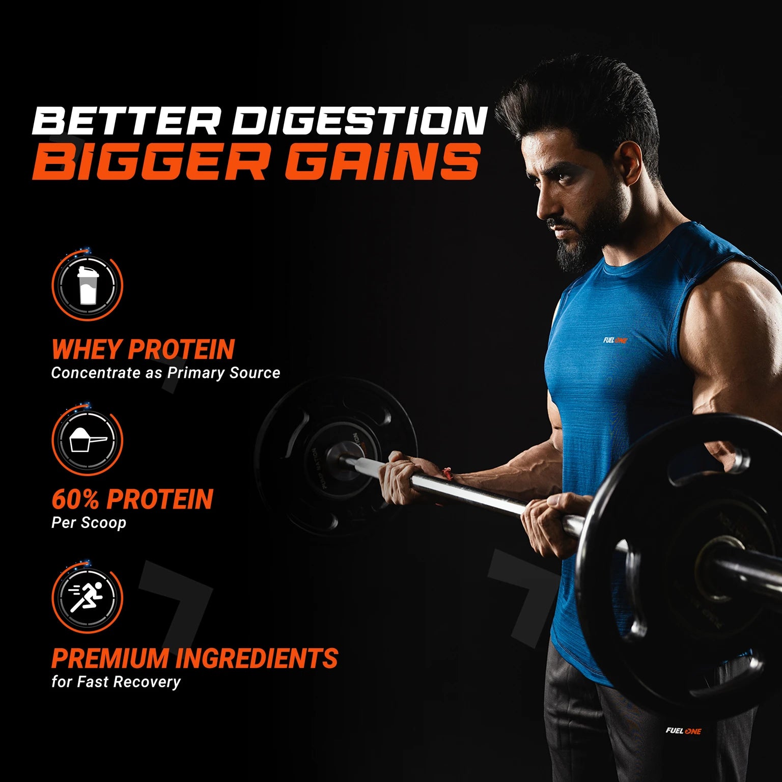 Fuel One Whey Protein Powder 1 Kg (2.2 lb) – High Quality Whey Protein for Muscle Growth & Recovery